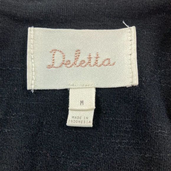 Anthropologie Deletta Black Sleeveless V-Neck Crossover Mini Wrap Blouse Medium - Picture 4 of 7